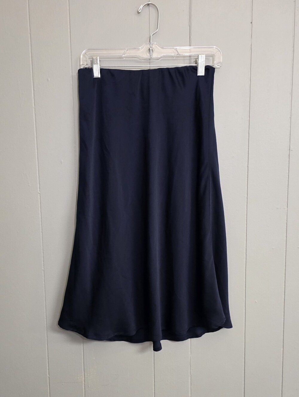 41 Hawthorn Navy Blue Satin Mid Slip Skirt Size M